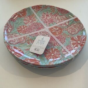 Sigrid Olsen Home Kaia Sea Life Melamine Set Of 4 Dinner Plates New